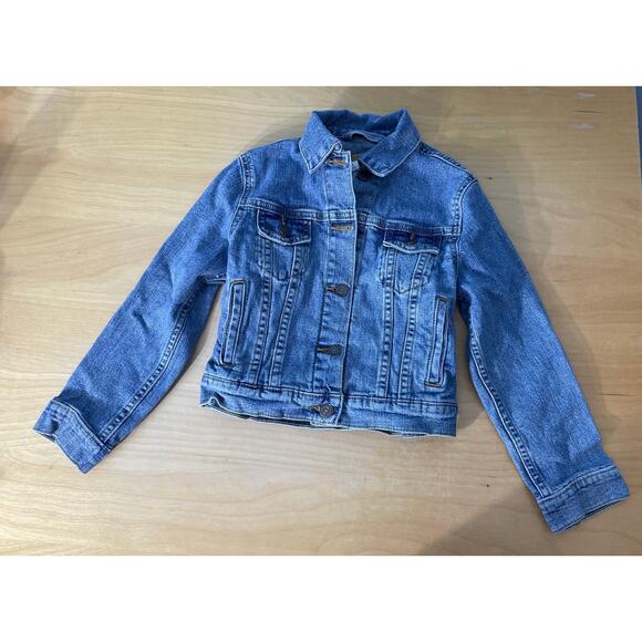 Vintage Levi Strauss Signature Denim Trucker Jacket Kids Medium Grunge Chore - Picture 1 of 8